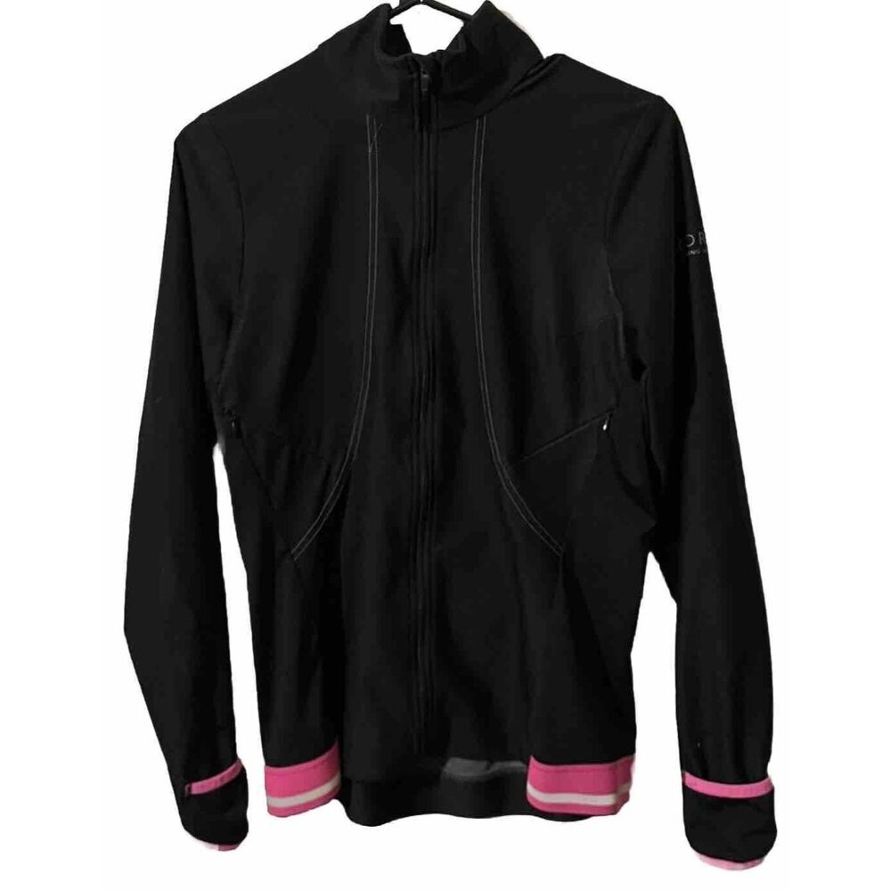 Gore Women's Small Windstopper Running Wear Full Zip Black Pink Softshell Jacket